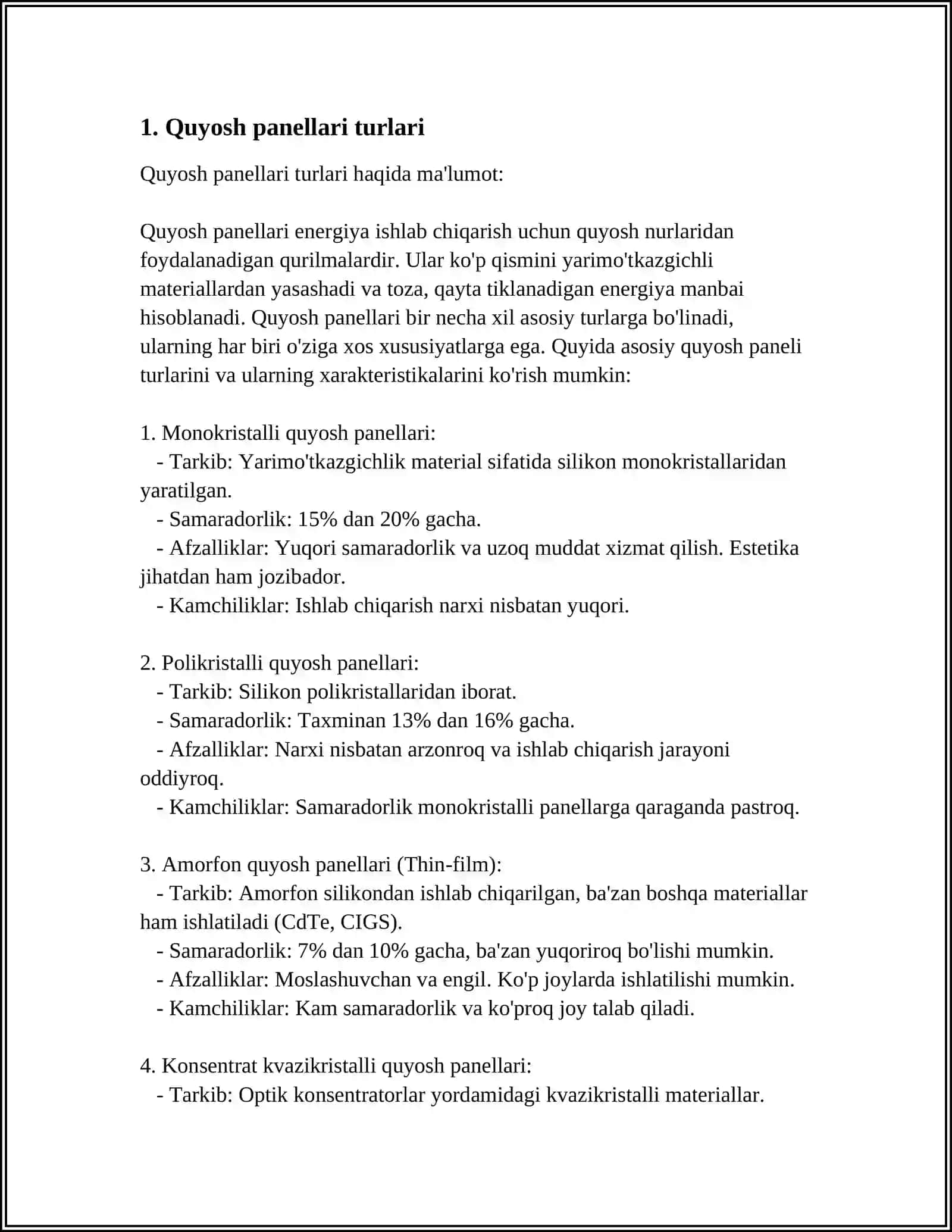QUYOSH PANELLARI 3