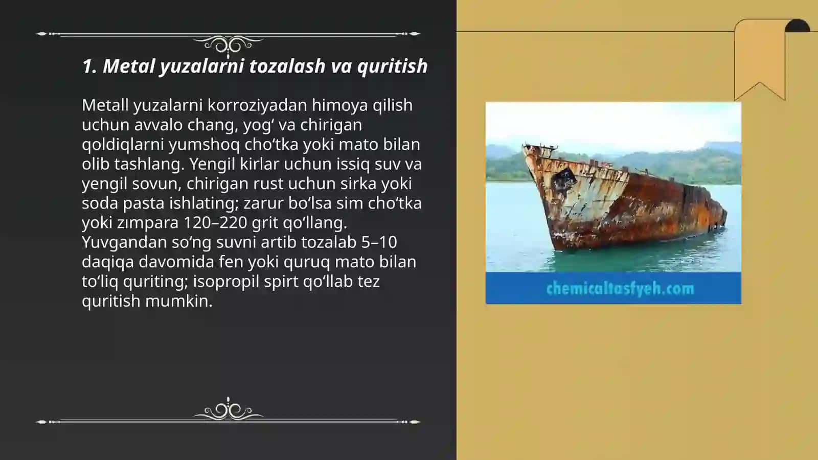 Uyda korroziyani kamaytirish yo‘llari 3