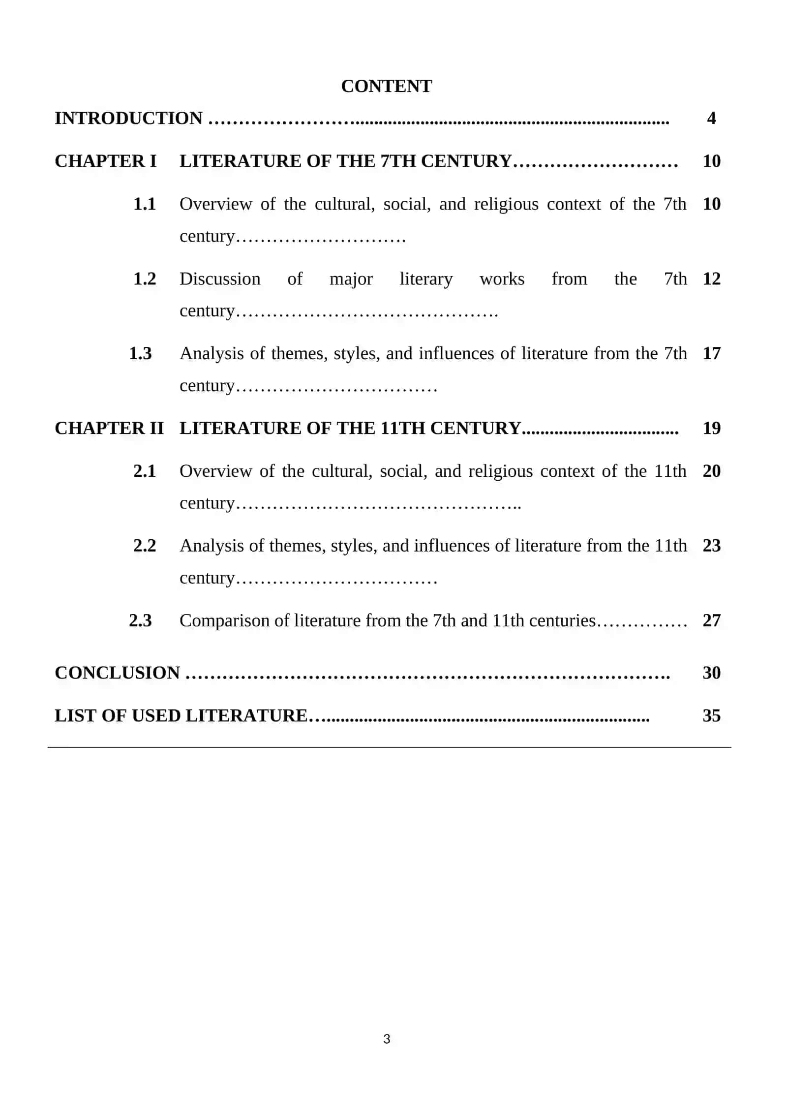 LITERATURE WRITTEN IN 7TH AND 11TH CENTURIES AND ITS INFLUENCE 3