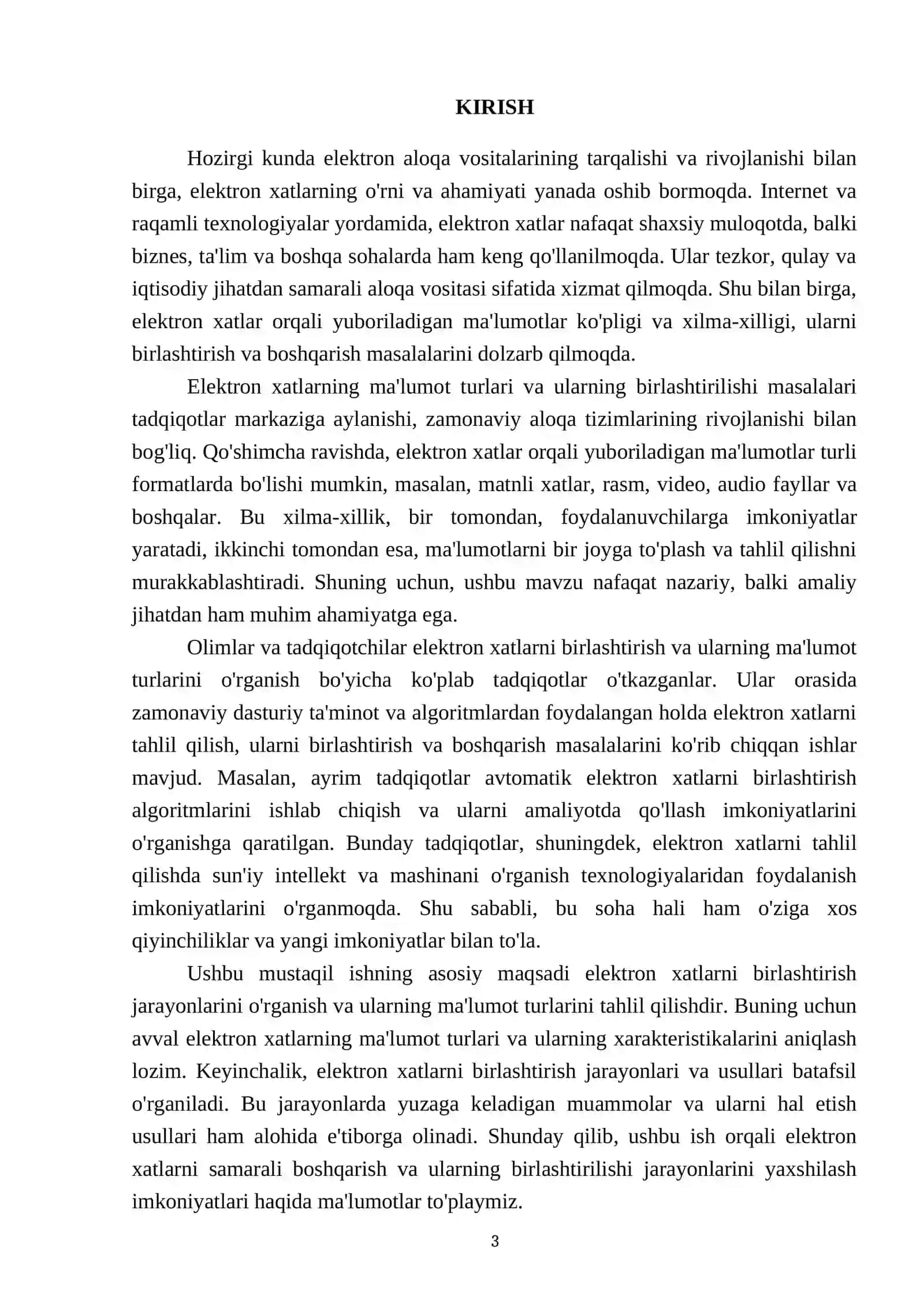 Elektron xatlarni birlashtirish.Ma‘lumot turlari 3