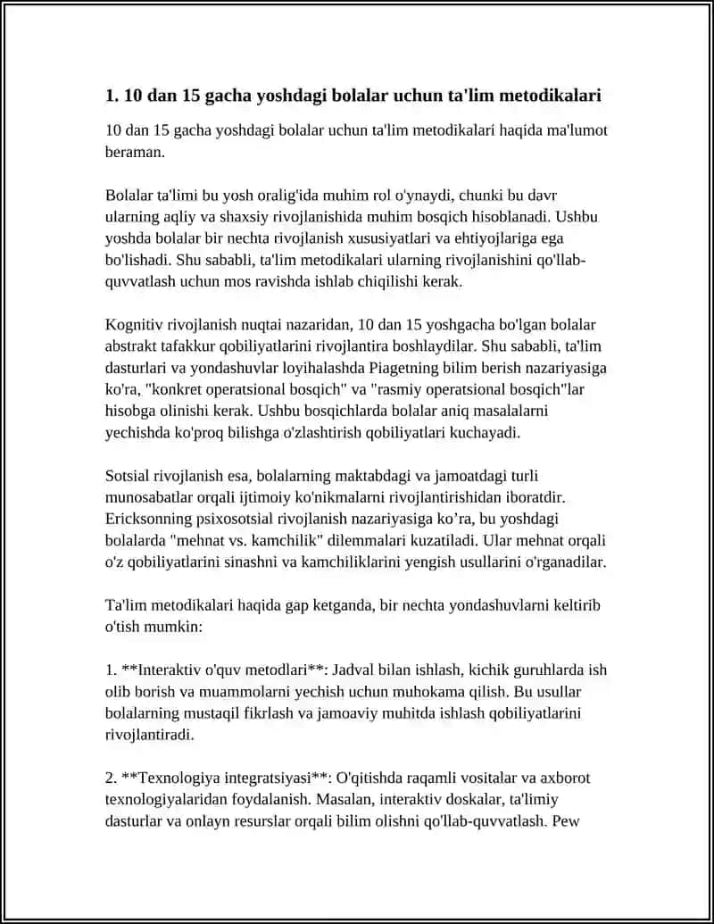 10 dan 15 gacha yoshdagi bolalar uchun ta'lim metodikalari 3