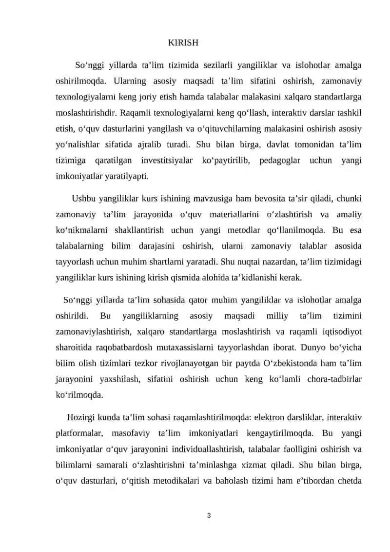 O‘quvchilarga «Pazandachilik ishlari uchun ish o‘rnini tashkil etish va mehnat xavfsizligi talablari» mavzusini o‘qitish metodikasi 3