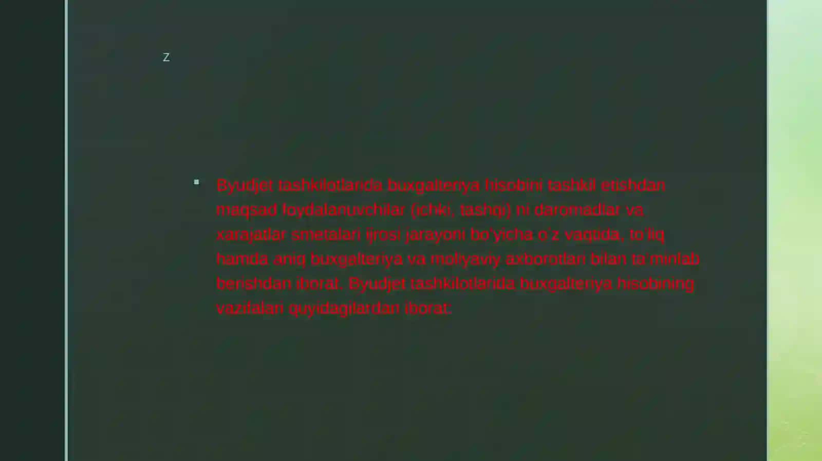 BUDJET TASHKILOTLARINING MOLIYAVIY HISOBOTLARINI TUZISHI VA TAQDIM QILISHI 3