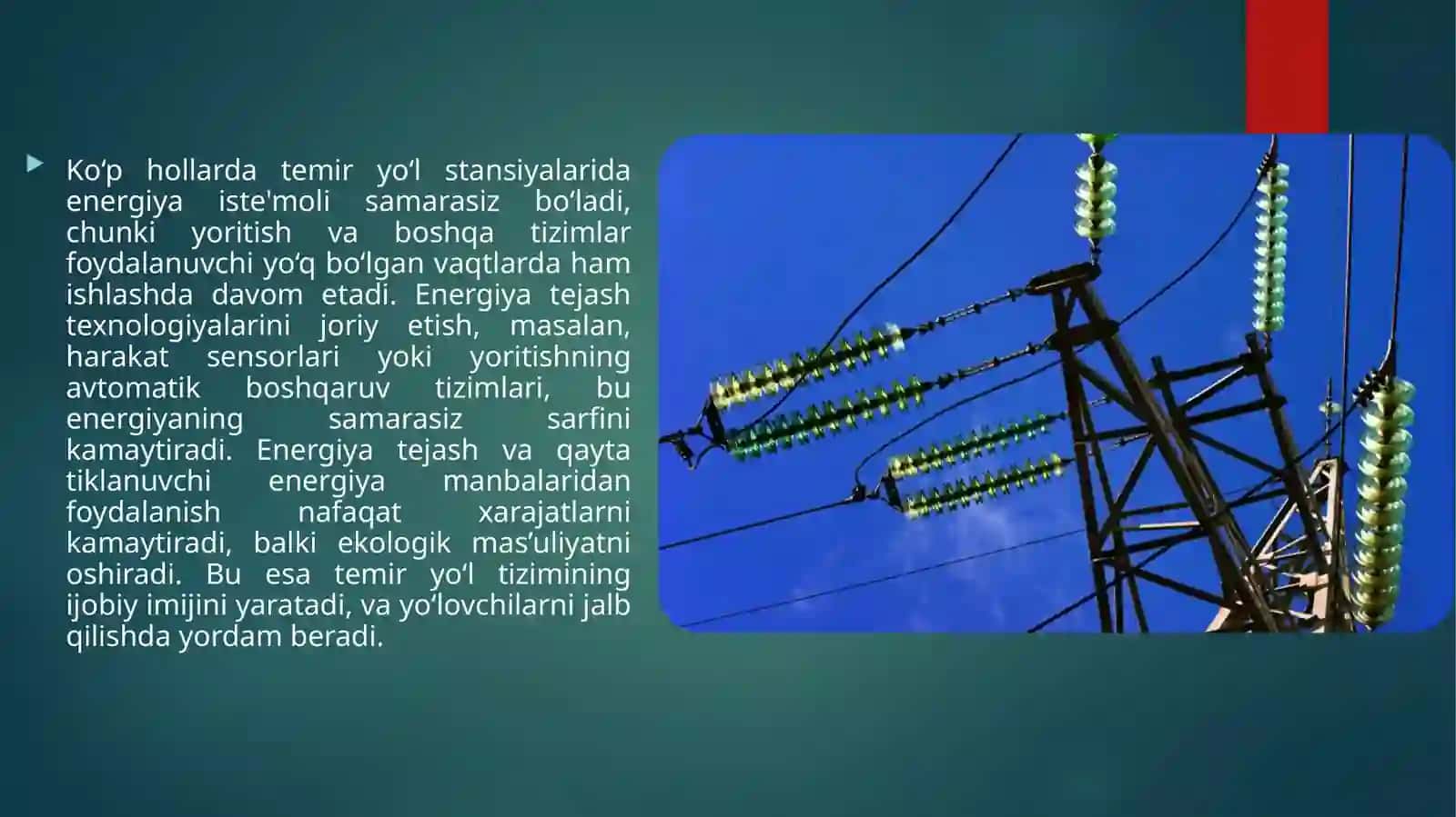 Temir yo'l transportida elektr energiyasi iste'molini optimallashtirish va energiya tejash 3