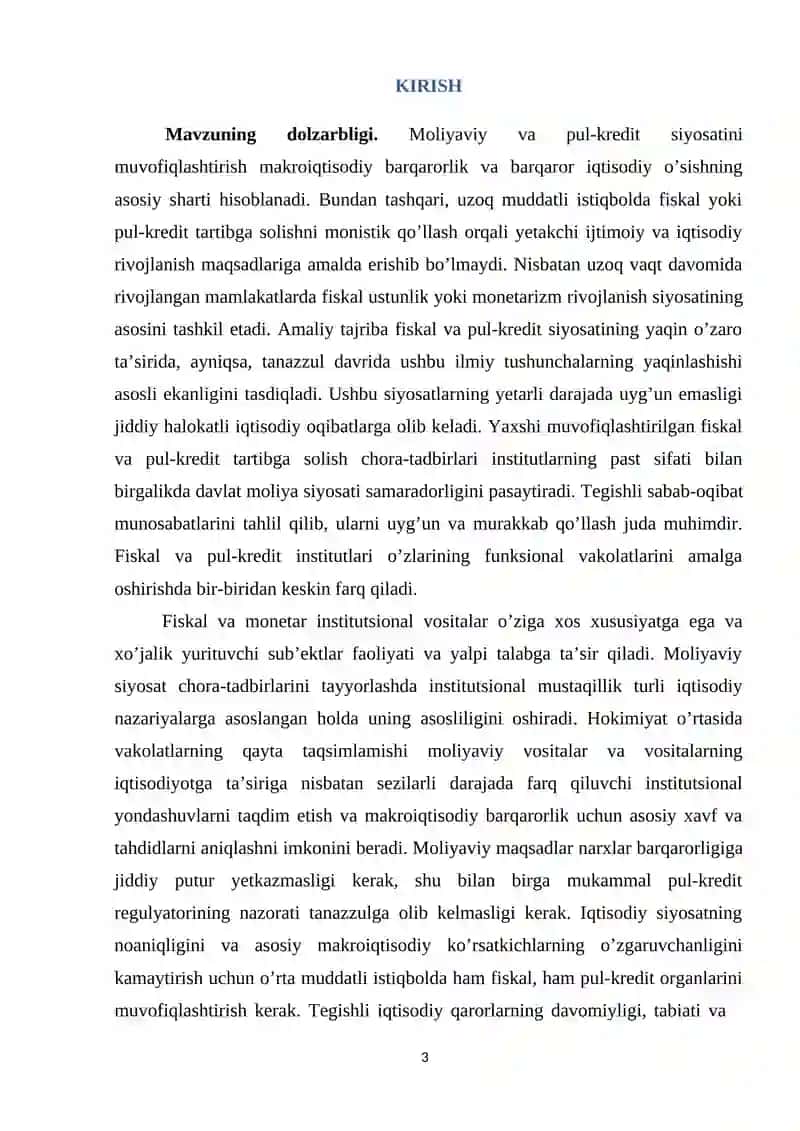 PUL KREDIT VA FISKAL SIYOSATINI BOG'LIQLIGI 3