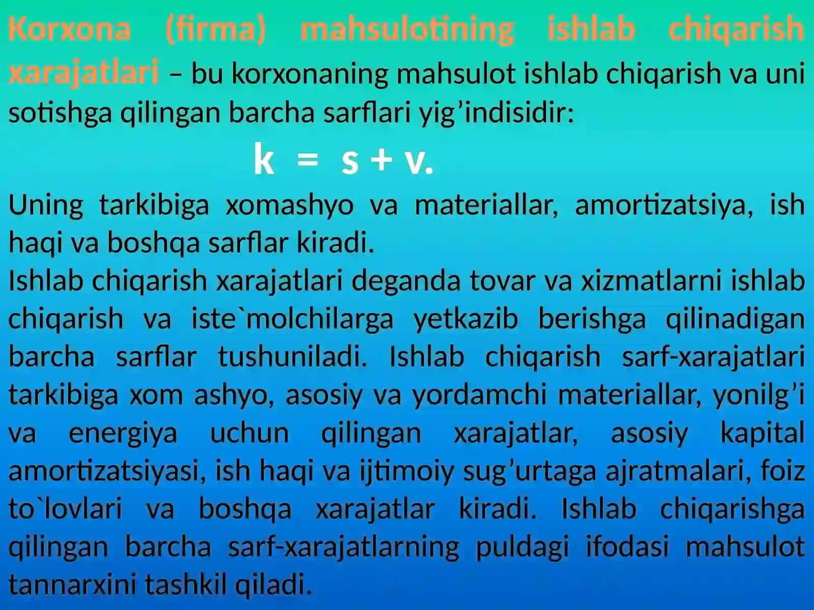 Ijtimoiy ishlab chiqarish xarajatlari va foydasi 3