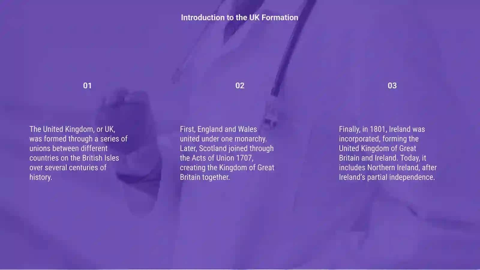 Formation of the UK 3