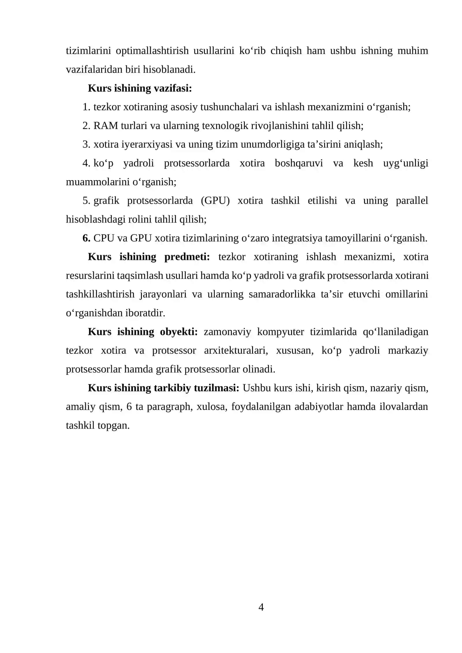 Tezkor xotira. Ko‘p yadroli va grafik protsessorlarda xotirani tashkillashtirish xususiyatlari 3