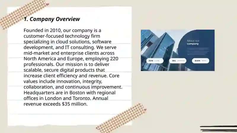 "Our company" presentation 3