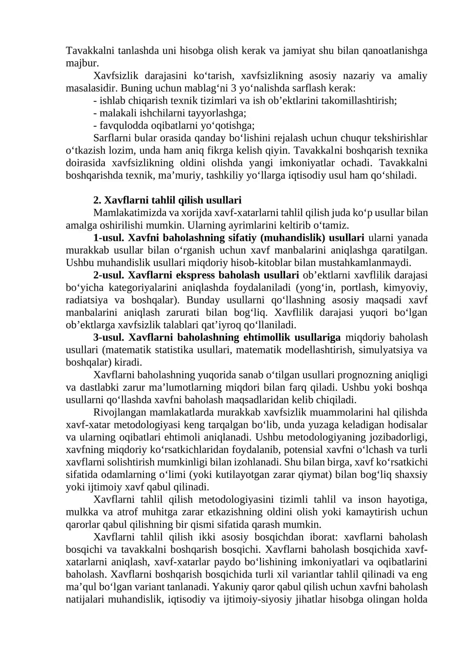 Faoliyat xavfsizligini tahlil qilish 3