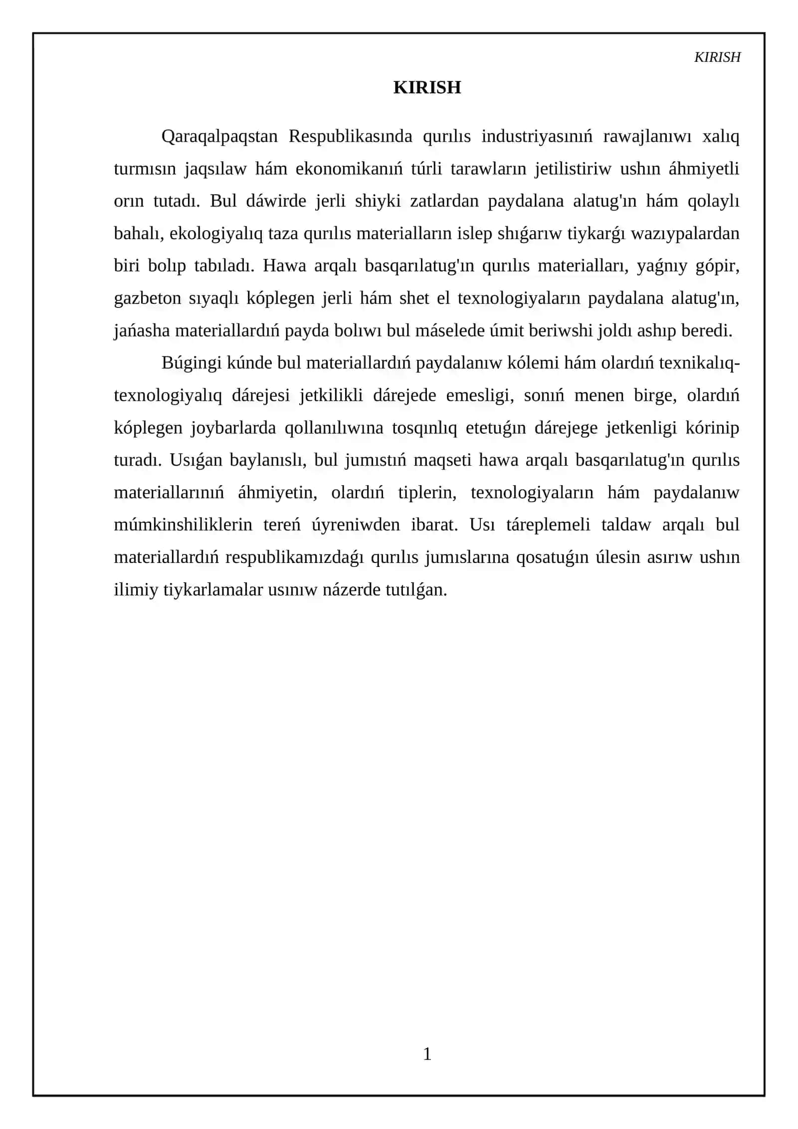 Hawa arqalı basqarılatuǵın qurılıs materiallari 3