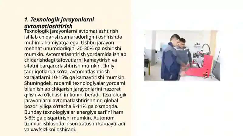 Texnologik jarayonlarni boshqarishga asosiy tushunchalar 3