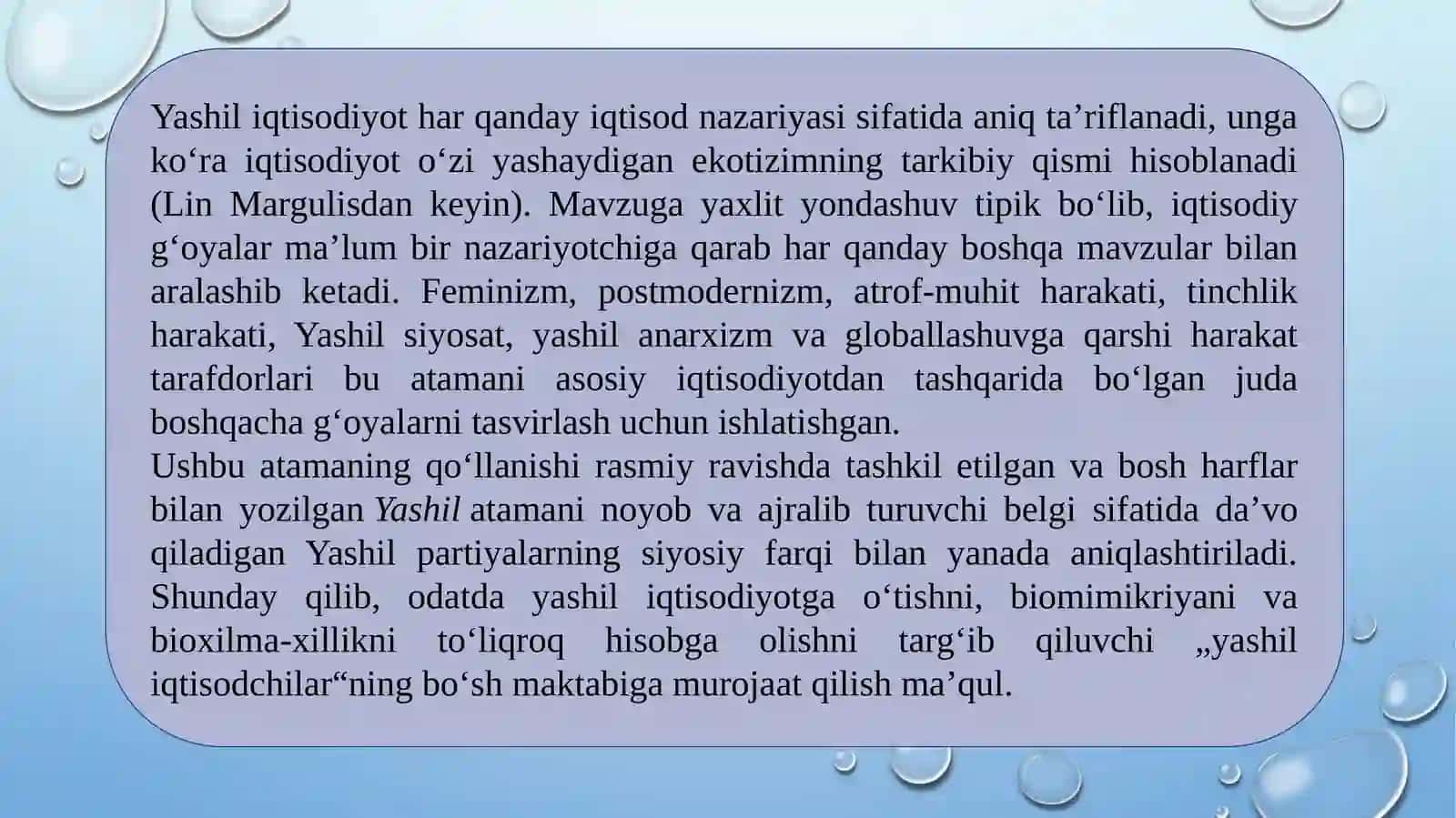 “Yashil iqtisodiyot” konsepsiyasi va global iqtisodiy siyosatdagi ahamiyati 3