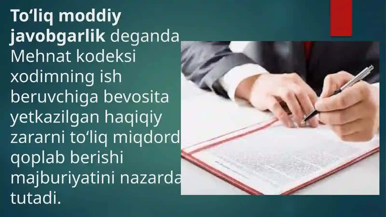 MEHNAT SHARTNOMASI TARAFLARINING MODDIY JAVOBGARLIGI 3