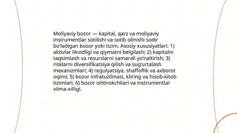 Moliyaviy bozorlar va ularning turlari 3