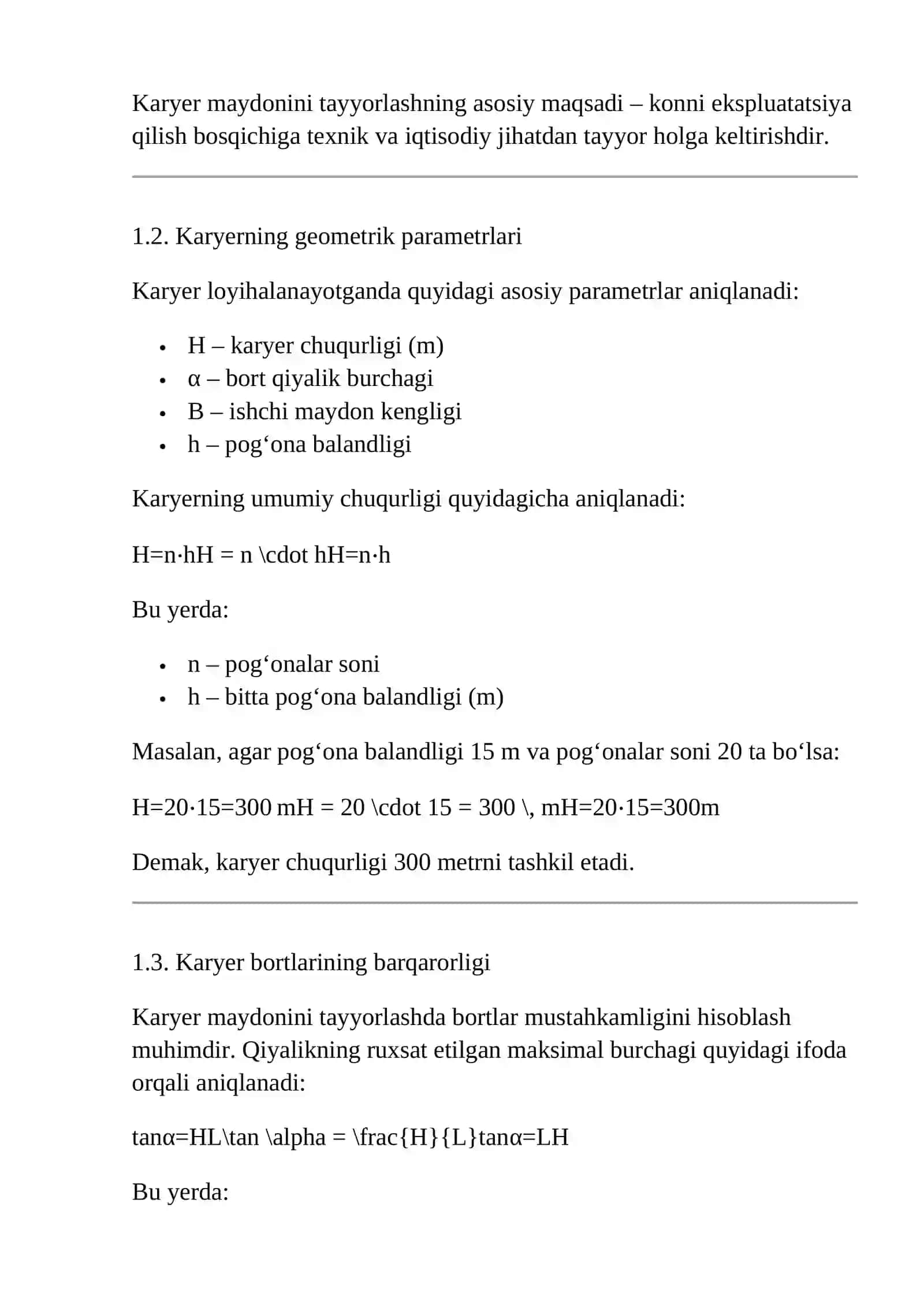 KARYER MAYDONINI TAYYORLASH VA INFRATUZILMA QURILISHI 3