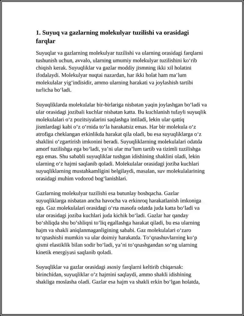 SUYUQLIK VA GAZLARNING UMUMIY XOSSALARI 3