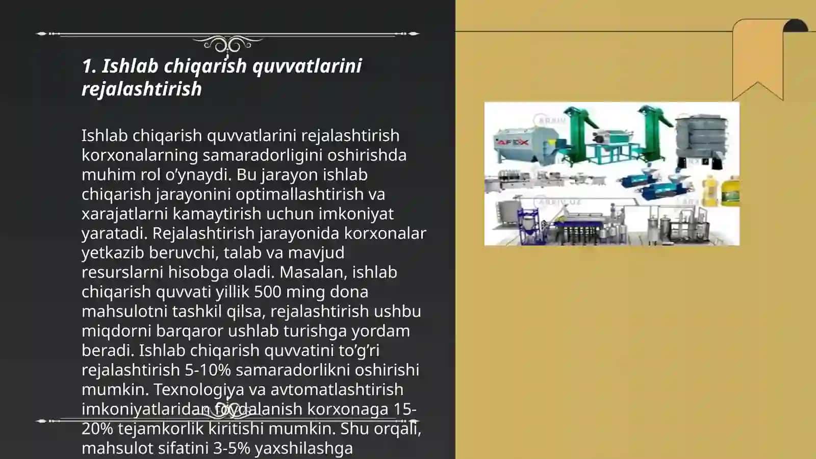 Ishlab chiqarish quvvatlari 3