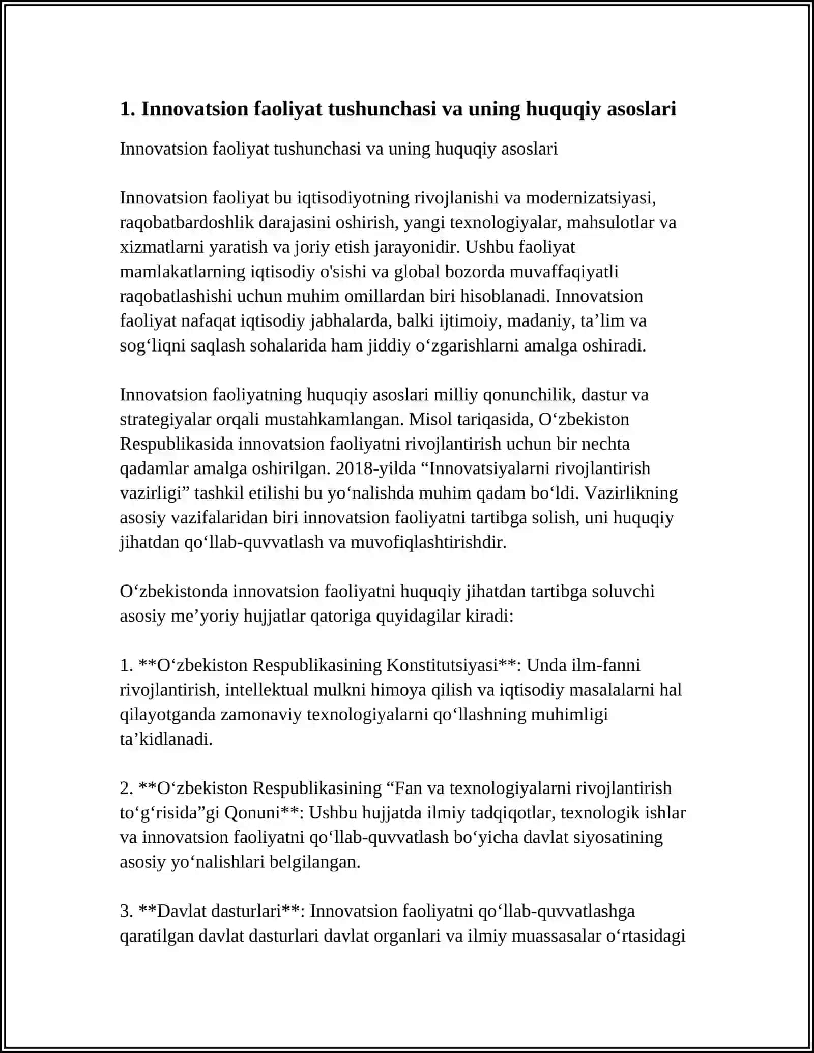 INNOVATSION FAOLIYATNI TARTIBGA SOLISHNING HUQUQIY ASOSLARI 3