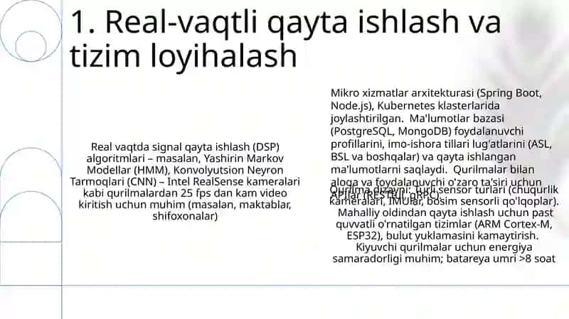 Real-vaqtli qayta ishlash va tizim loyihalash 3