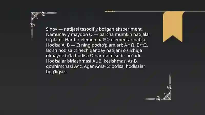 Ehtimolliklar nazariyasining asosiy masalalari 3