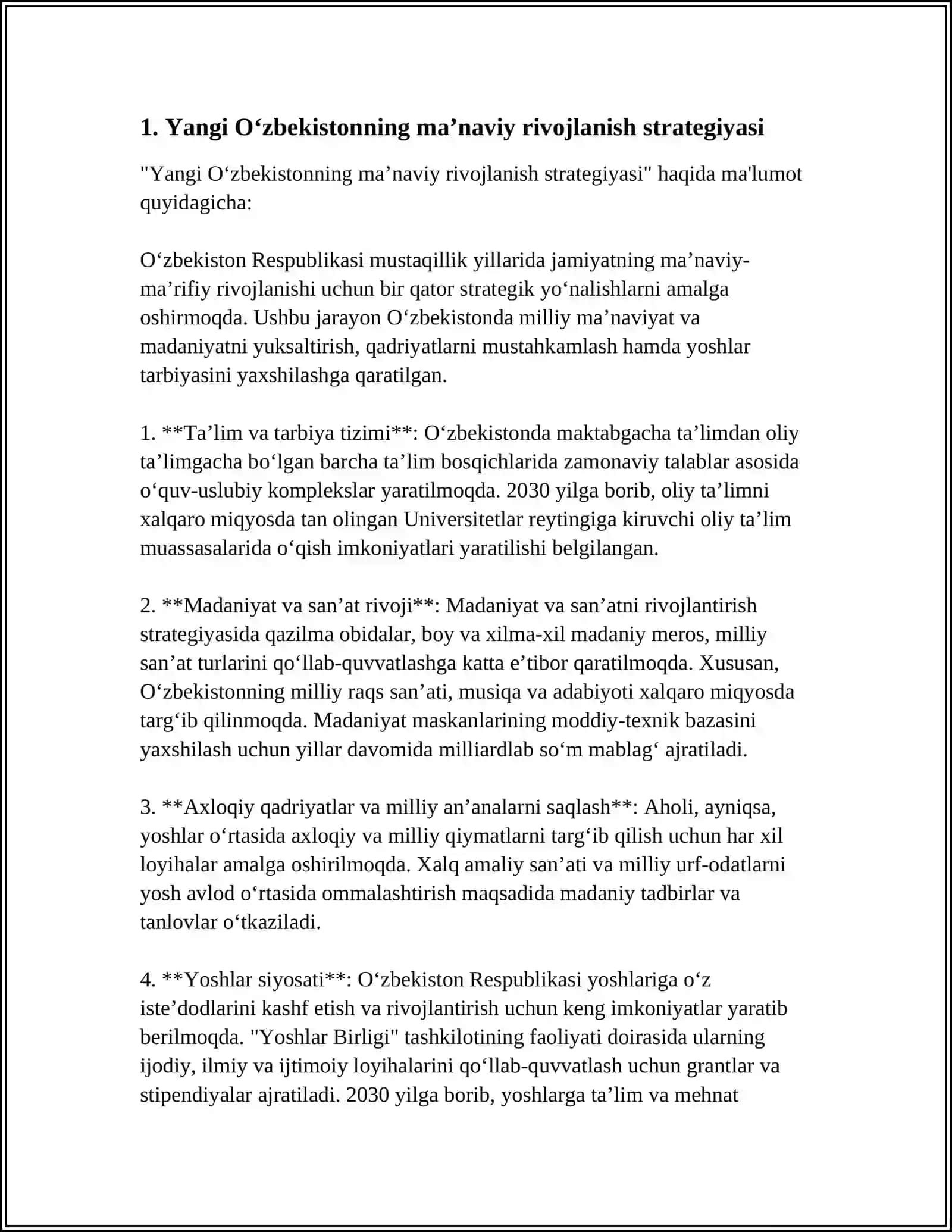 Yangi O‘zbekistonning ma’naviy rivojlanish strategiyasi 3