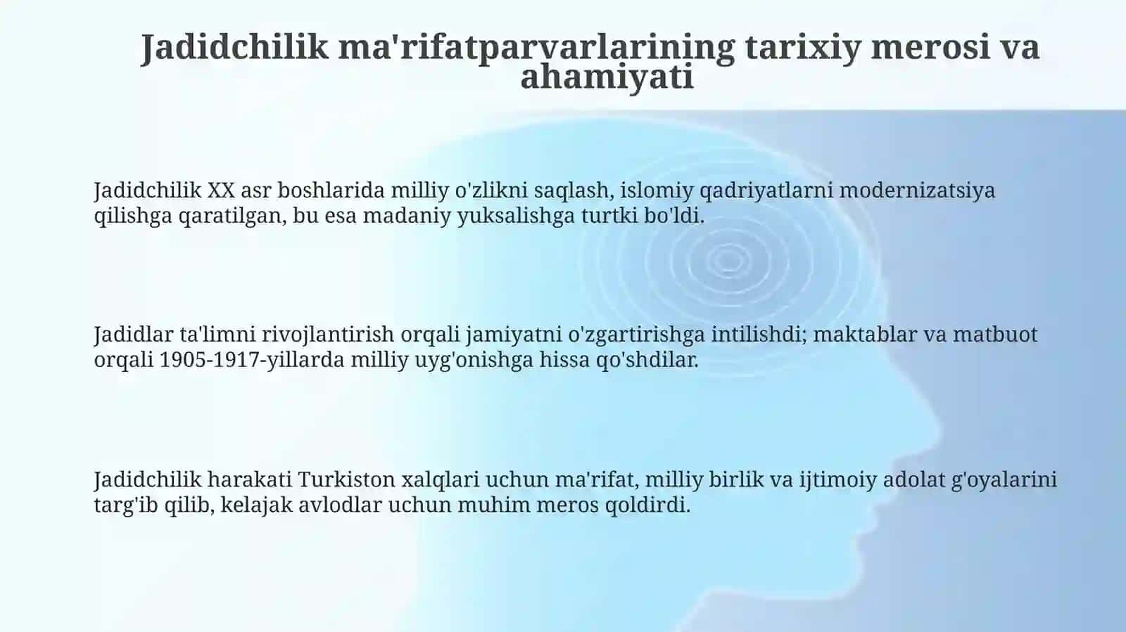 Pedagogik faoliyatda jadid ma'rifatparvarlarining merosidan foydalanish 3