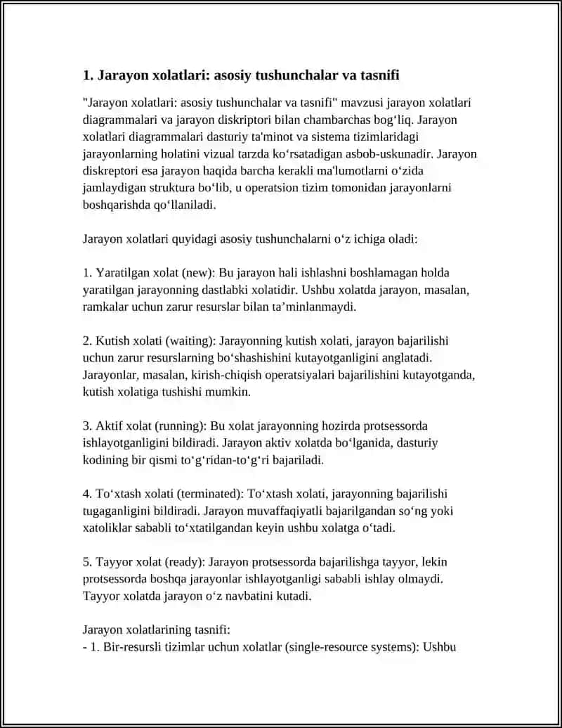 JARAYON XOLATI DIAGRAMMALARI VA JARAYON DISKRIPTORI 3