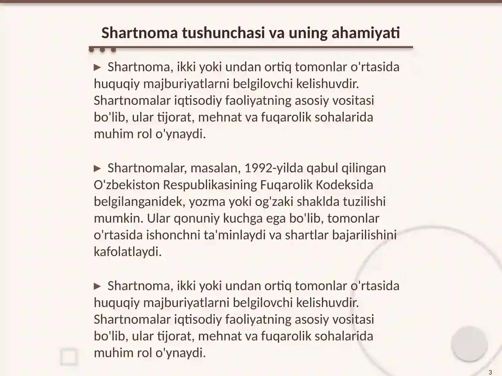 Shartnomani o’zgartirish va bekor qilish asoslari 3