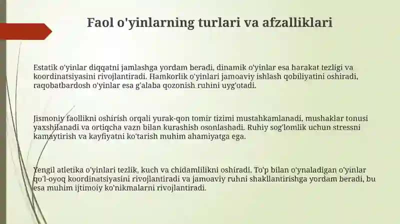 Harakatli o'yinlarni tashkil qilish va o'tkazish 3