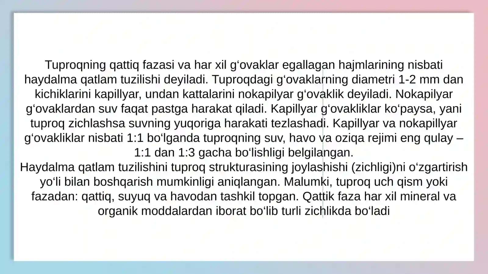 Tuproq Strukturasi (Donadorligini Tiklash va Saqlash Tartibi) 3