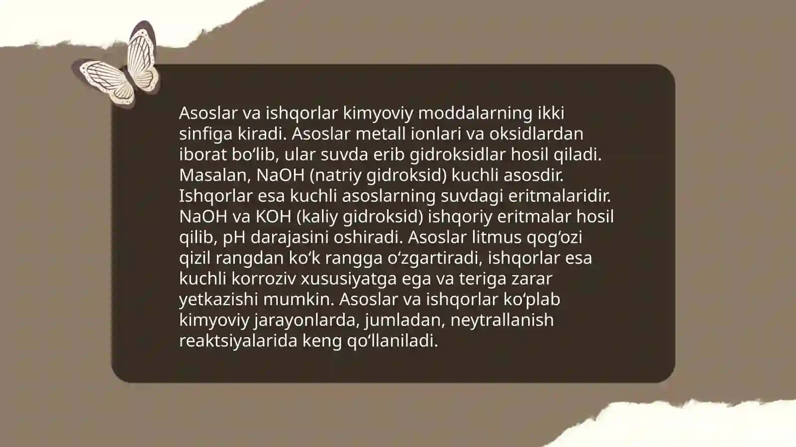 Asoslar va Ishqorlar 3