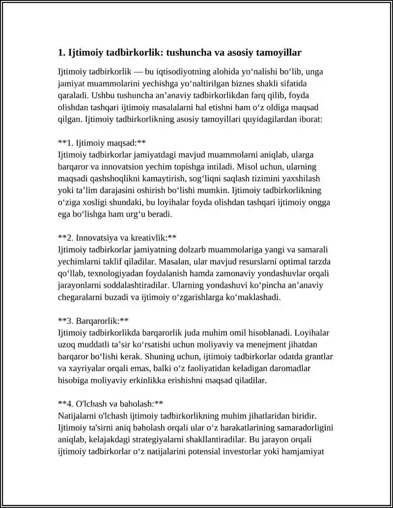 Ijtimoiy Tadbirkorlik 3