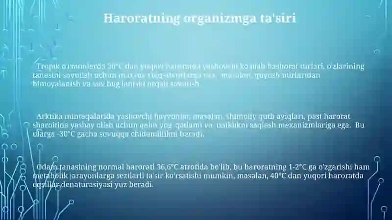 Harorat yorug'lik va suvning organizimda tutgan o'rni 3