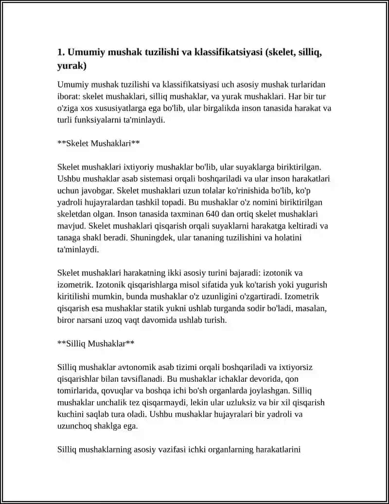 MUSHAKLAR TUZILISHI. GAVDA ORQA VA YUZA GURUH MUSHAKLARI 3