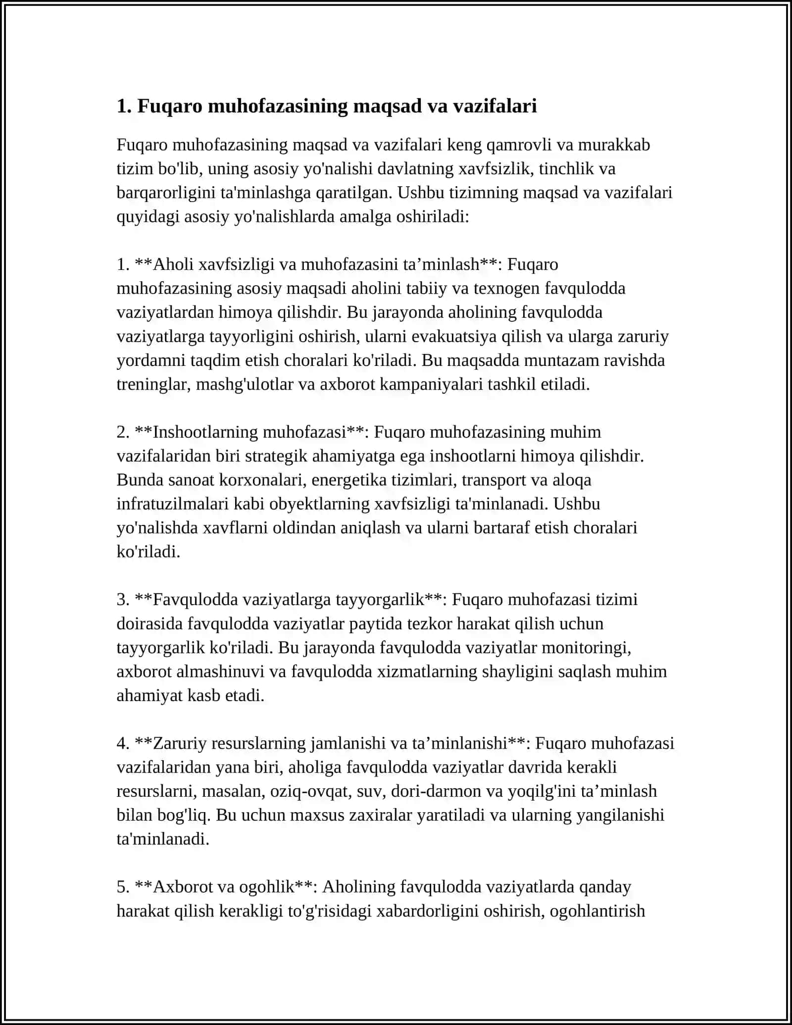 FUQARO MUHOFAZASIDAGI TOGRISIDAGI QONUN 3