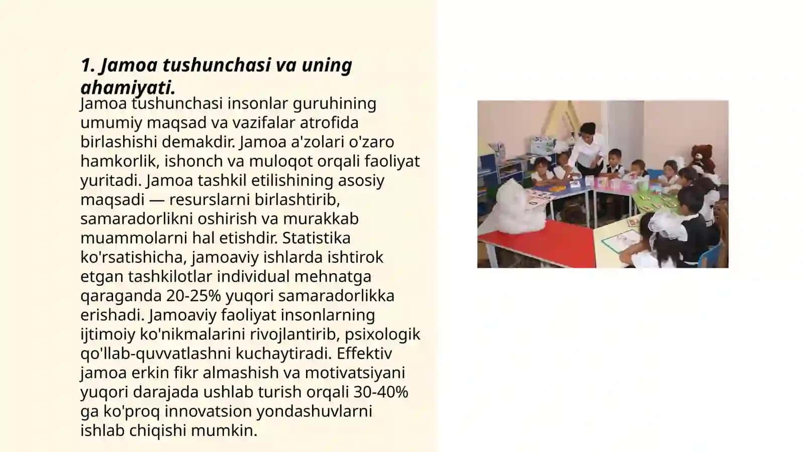 Jamoani tashkil etish metodikasi 3