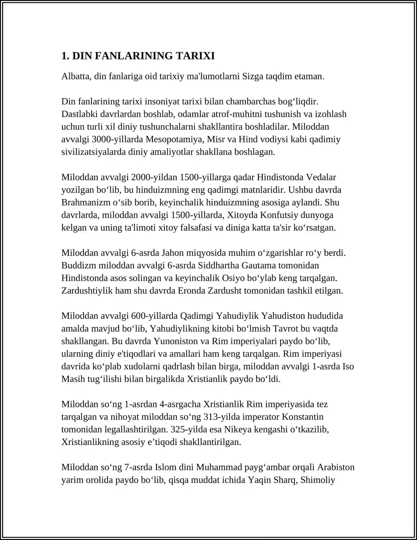 DIN, DINSHUNOSLIK, DIN FALSAFASI, TEOLOGIYA, TEOSOFIYA, XUDOJO'YLIK, DINIY E'TIQOT, AQIDA, ILOHIYOT TUSHUNCHALARINING MOHIYATI 3