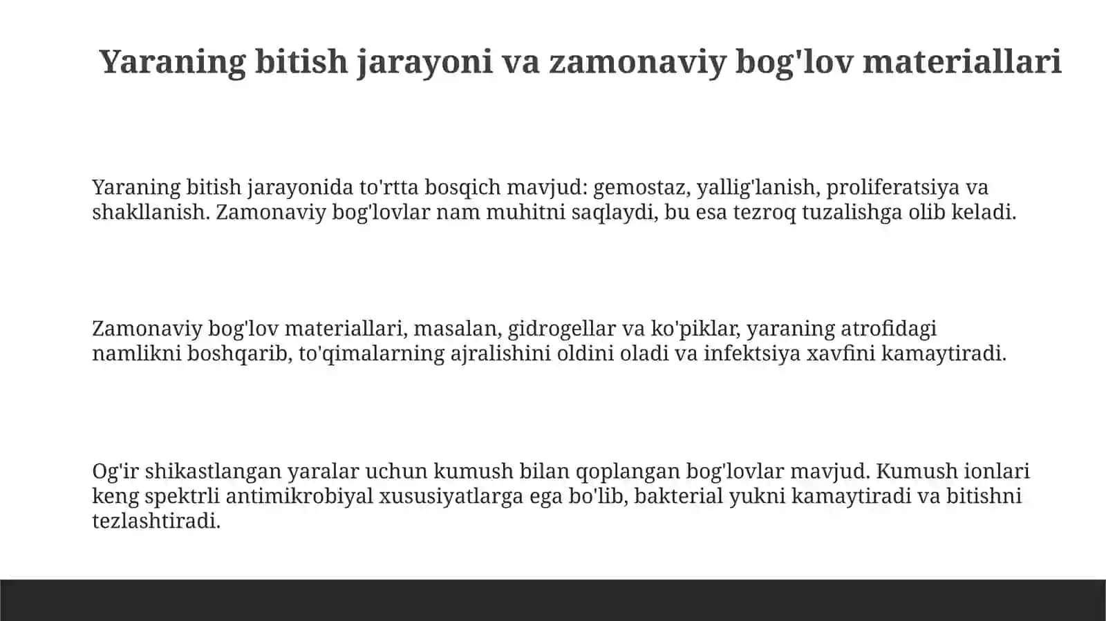 Yaralarni parvarish qilishni zamonaviy jihatlari 3