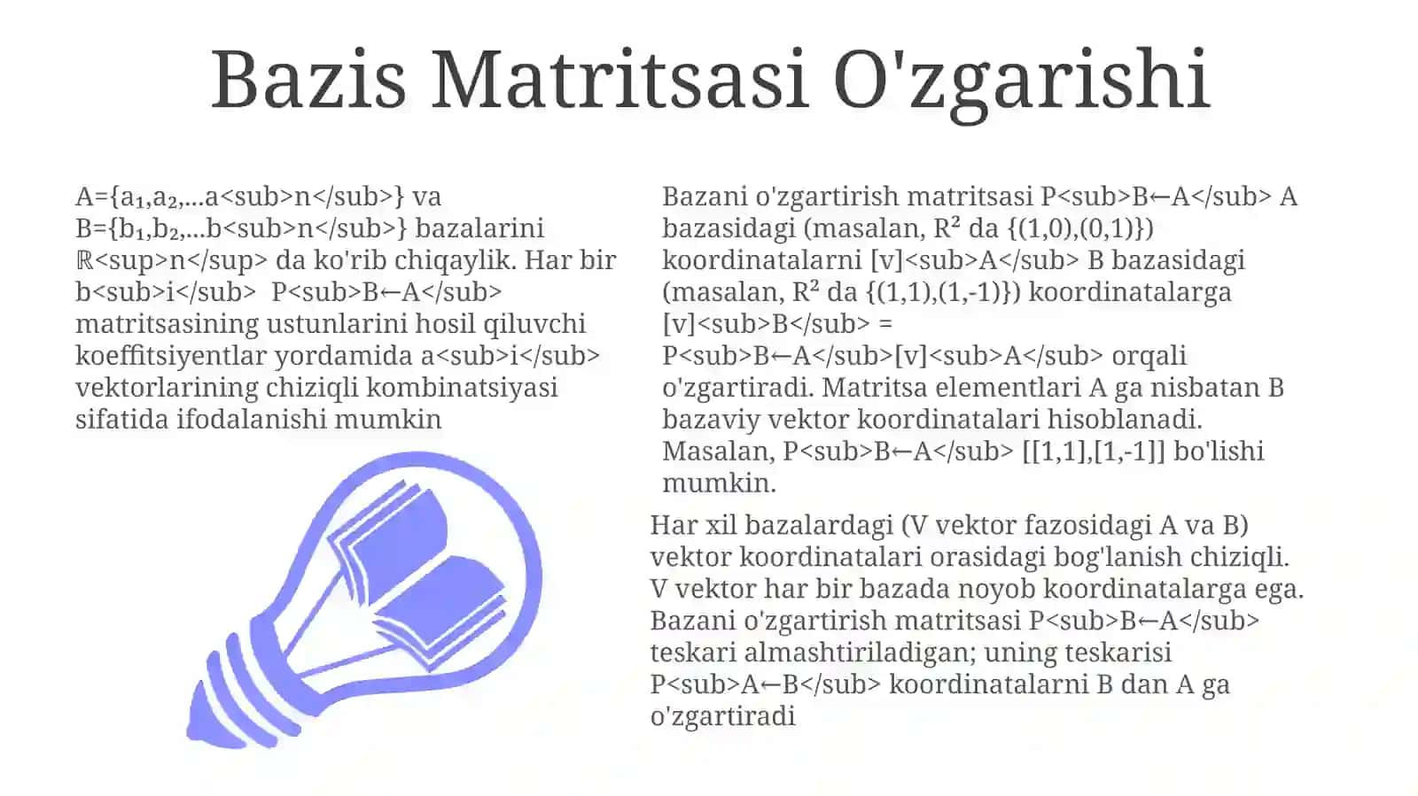 Bazaviy Vektorlar va Koordinata Sistemalari 3