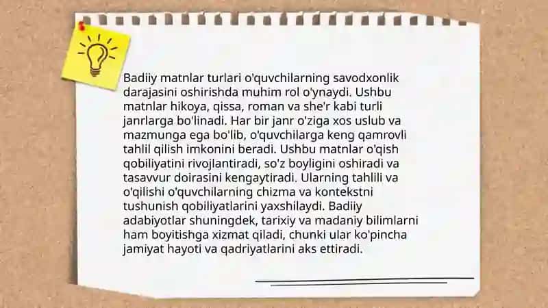 Badiiy Matnlar va Ona Tili 3
