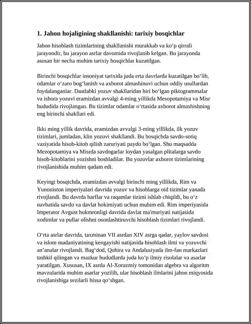 JAHON HOJALIGINING SHAKLLANISHI VA RIVOJLANISHI 3
