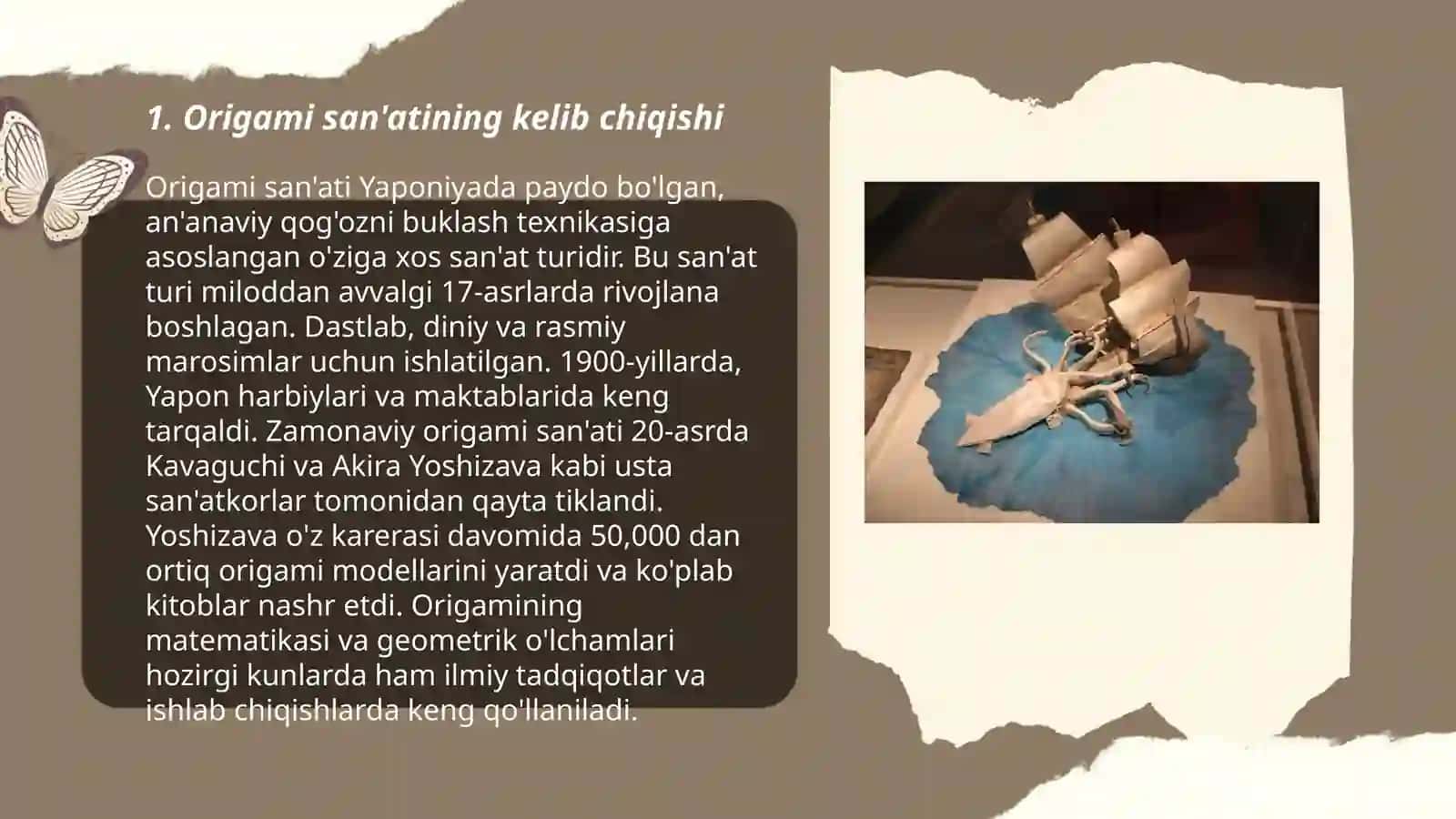 Origami san'atining rivojlanish tarixi 3