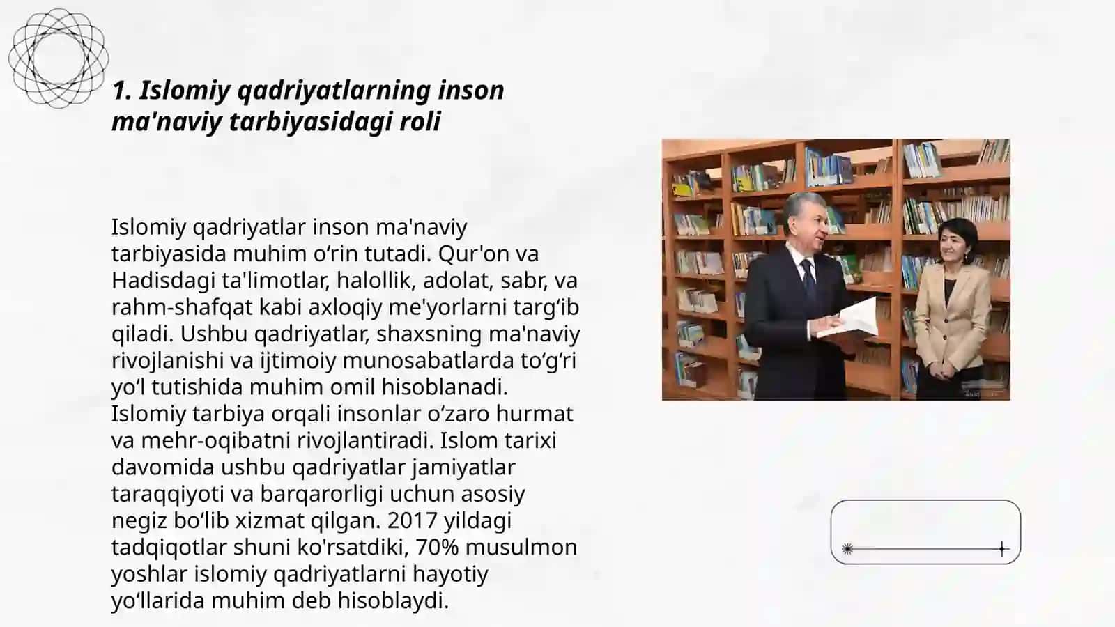 Islom inson ma'naviy madaniyatini tarbiyalash omillari haqida 3