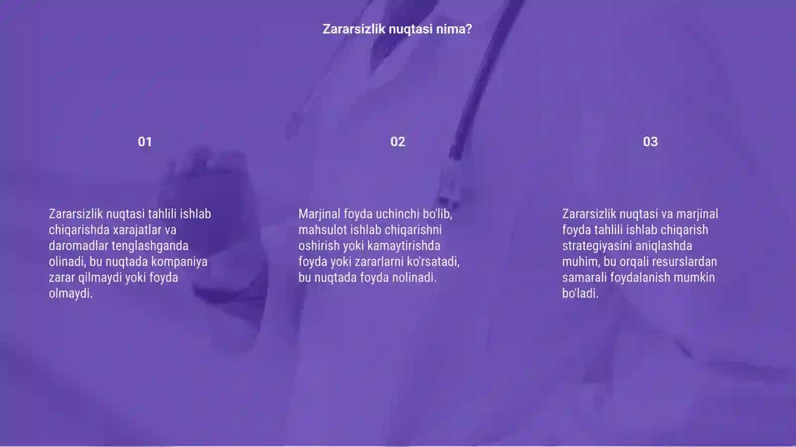 Zararsizlik nuqtasi tahlili va marjinal foyda 3