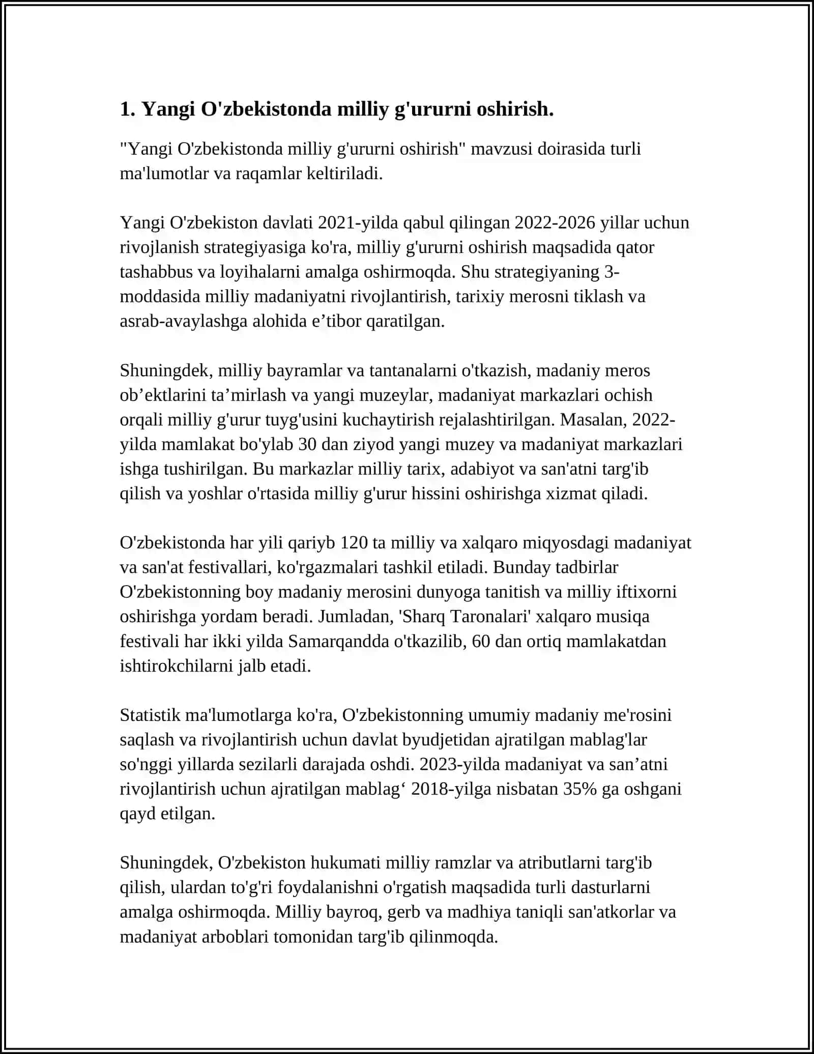YANGI OZBEKISTONDA AMALGA OSHIRILHOTGAN MANAVIY OZGARISHLAR 3