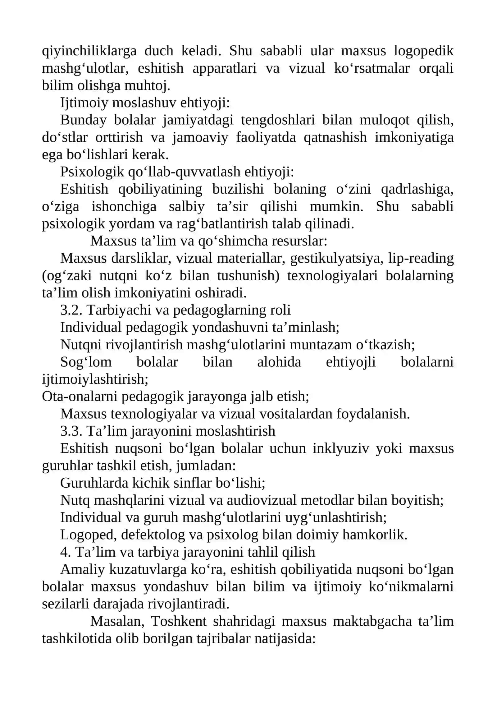 ESHITISHIDA NUQSONI BO‘LGAN BOLALARNING ALOHIDA TA’LIMNI OLISHGA BO‘LGAN EHTIYOJLARI 3