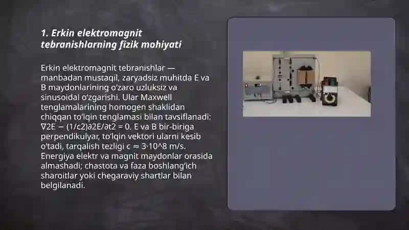 Erkin elektromagnit tebranishlar 3