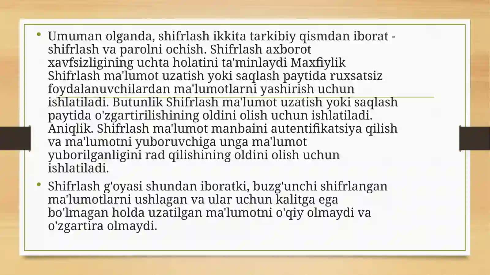 Shifrlash usullari va ularning qo’llanilishi. Simmetrik va assimetrik algoritmlari 3