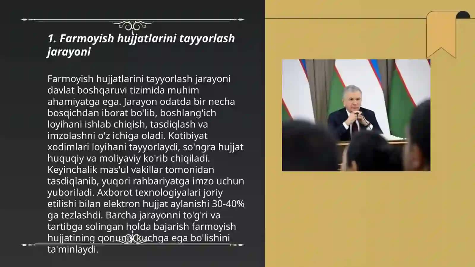 Farmoyish hujjatlari ustida ishlash 3